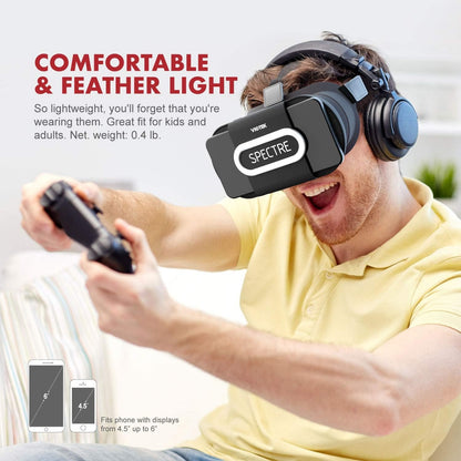 VIOTEK Spectre VR Headset for Smartphones (4.5 to 6 Inches) | Foldable, Lightweight SPA-01