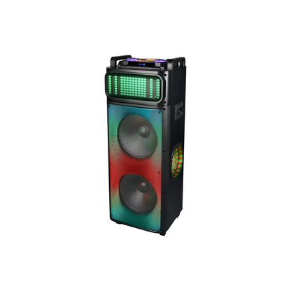QFX Dual 12" Rechargeable Bluetooth Speaker System with Surround LED Party Lights & Graphic Display PBX-1260E