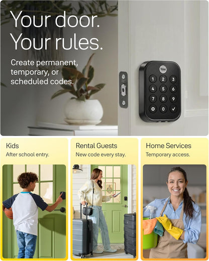 Yale Security Assure Lock 2 Touch Deadbolt, Satin Nickel Keyed Smart Entry Door Lock with Wi-Fi YRD430-F-WF1