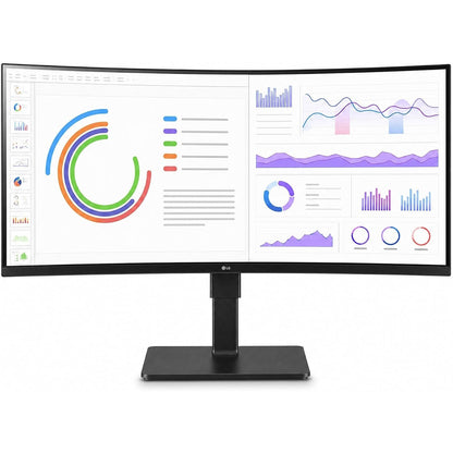 LG - 34" 21:9 1440p 60Hz UltraWide Curved Monitor - Black 34BQ77QE-B