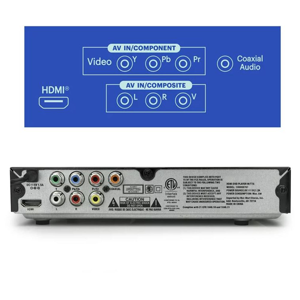 ONN Compact HDMI DVD Player Black 100093892