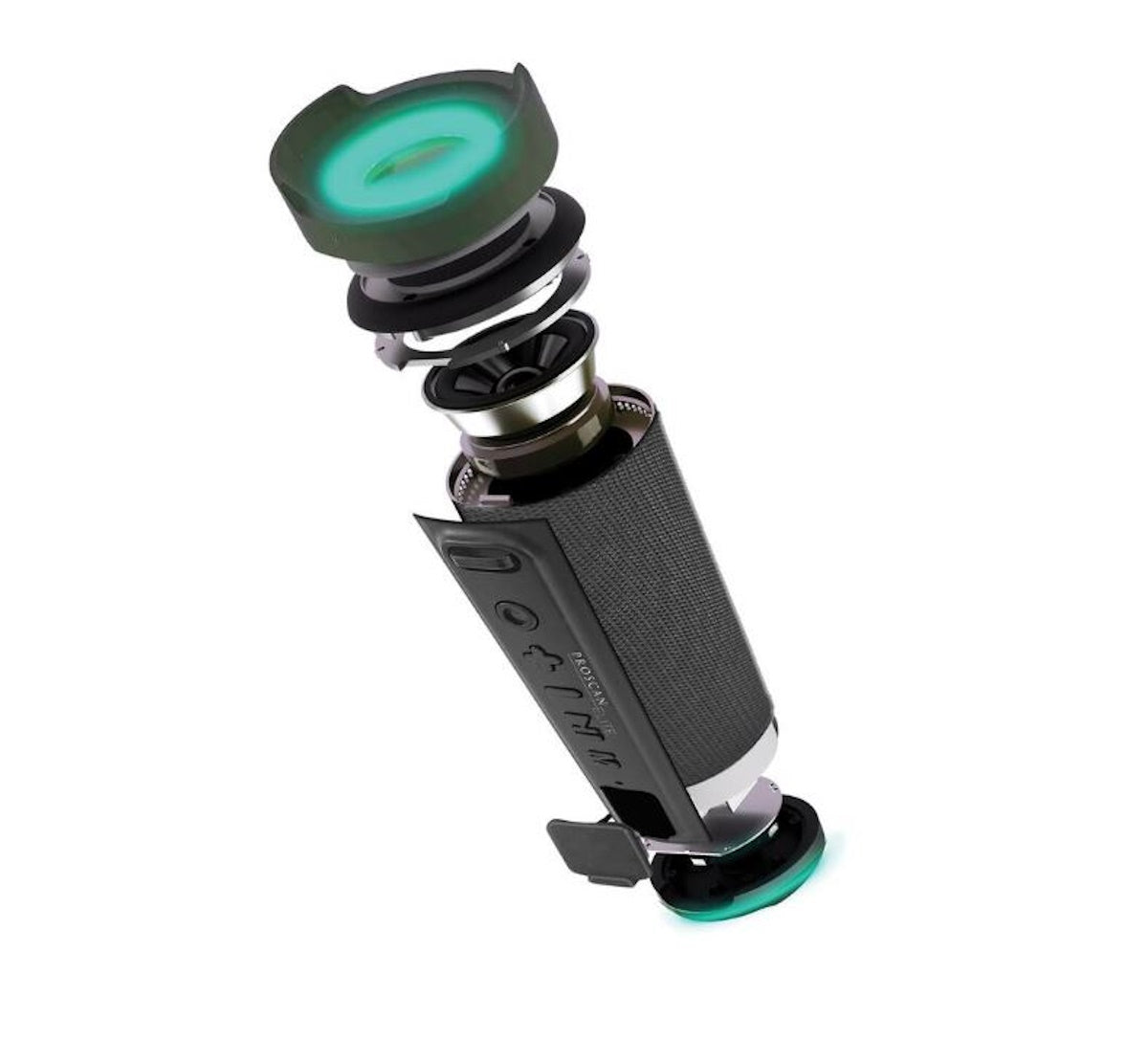 Proscan Elite Portable Light-up Waterproof Bluetooth Speaker with 360° Sound, FM Radio, PESP1708