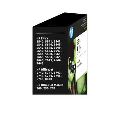 HP 62XL High Yield Ink Cartridge, Black & Tri-Color F6U02BN