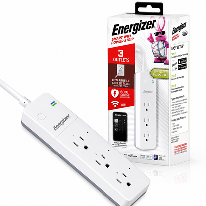 Energizer Connect 125-Volt 3 -Outlet Indoor Smart Plug EIX3-1003-WHT