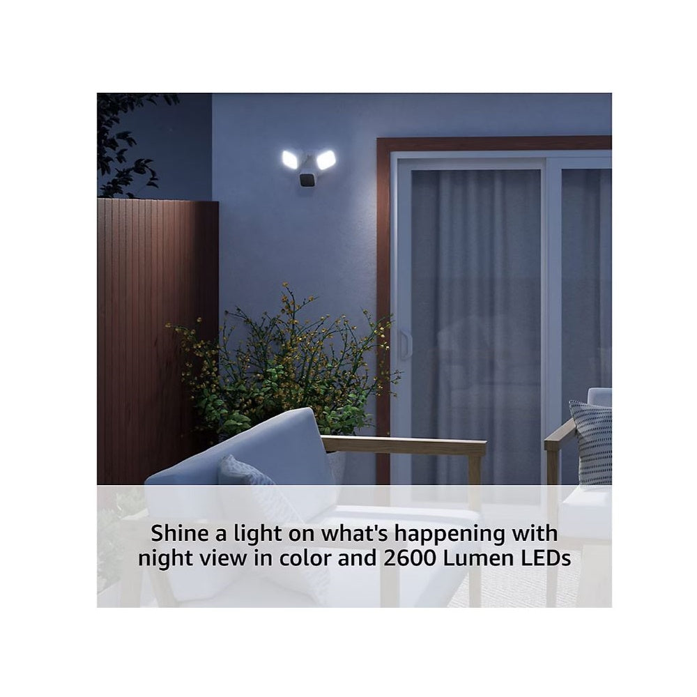 Blink Wired Floodlight Camera Smart security camera, 2600 lumens, HD live view, enhanced motion detection, built-in siren, Works with Alexa, 1 camera (White)