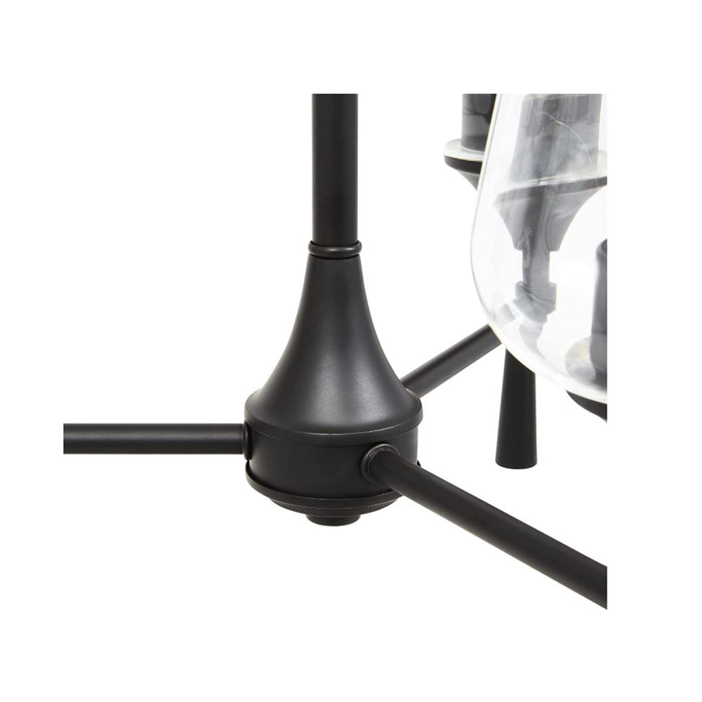 Luminance Black Chandelier 3-Light for Foyer | Hanging Ceiling Fixture Adjustable Chain F27033-31