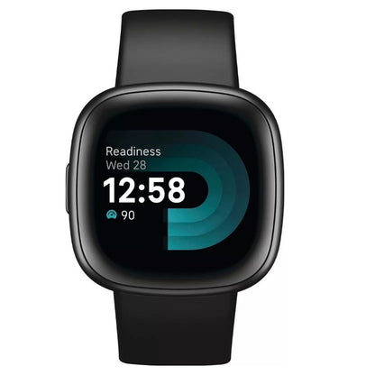 Fitbit Versa 4 Fitness Smartwatch Bundle Black/Graphite FB523BKBKL-BNDL