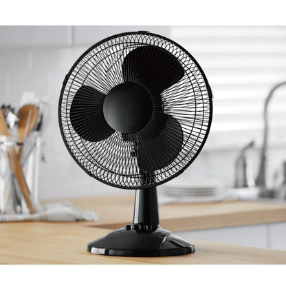 Mainstays 12" 3-Speed Oscillating Table Fan, FT30-8MBB, Black