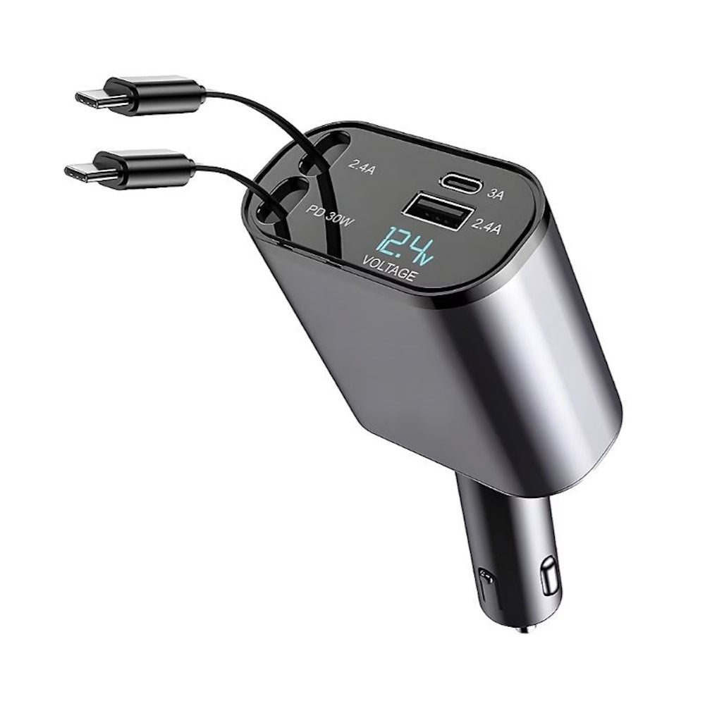 Its Just Smart 4-in-1 Retractable Car Charger 2-Pack IJS.1005