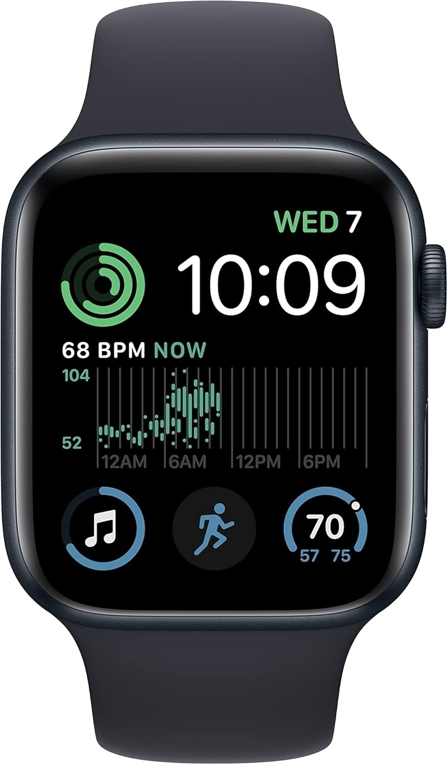 Apple Watch SE Gen 2 (GPS) 44mm Aluminum Case Sport Band M/L Midnight MNTG3LL/A