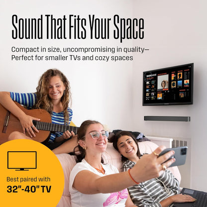 Westinghouse - 2.0 Mini Sound Bar w/ Dolby Atmos, Dolby Digital Plus, Bluetooth & Roku TV Ready - Black WS200AM