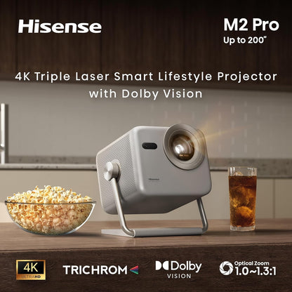 Hisense M2 Pro 1300-Lumen UHD 4K, 65” - 200”, Triple Laser Smart Projector M2PRO