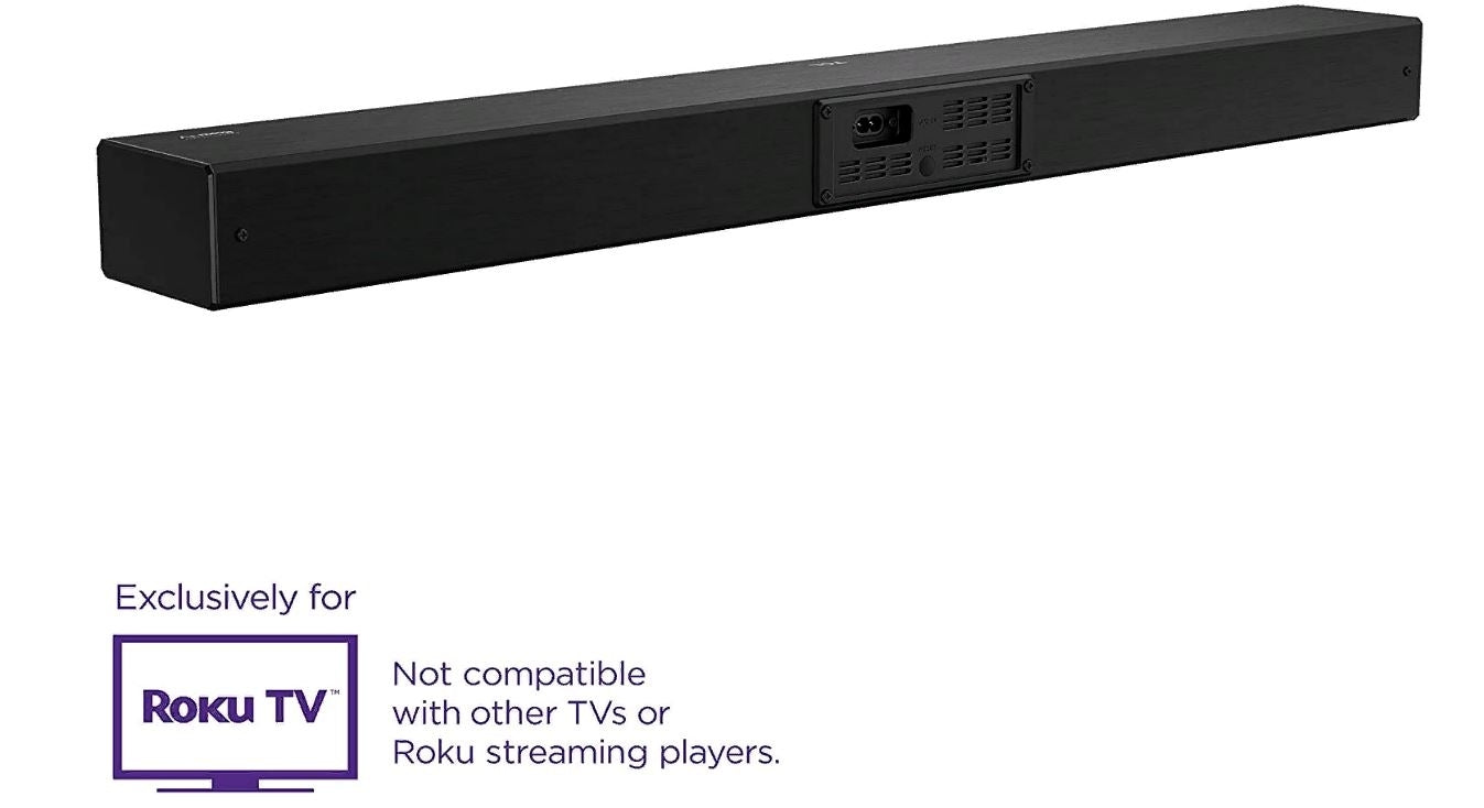 TCL Alto R1 Roku TV Wireless 2.0 Ch SoundBar for Roku TV, Bluetooth TSR1 31.5" Black