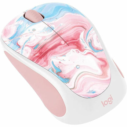 Logitech - Design Collection Limited Edition Wireless 3-button Ambidextrous Mouse with Colorful Designs - Wireless - Cotton Candy