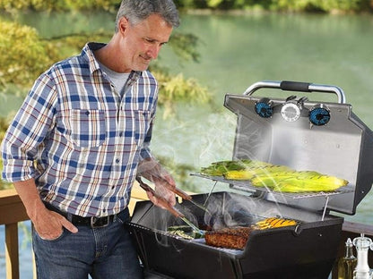 Technical Pro OFBBQ Barbecue Grill LIght and Fan Equipped With 12 LED Bulbs And 2 Individually Rotating Fans