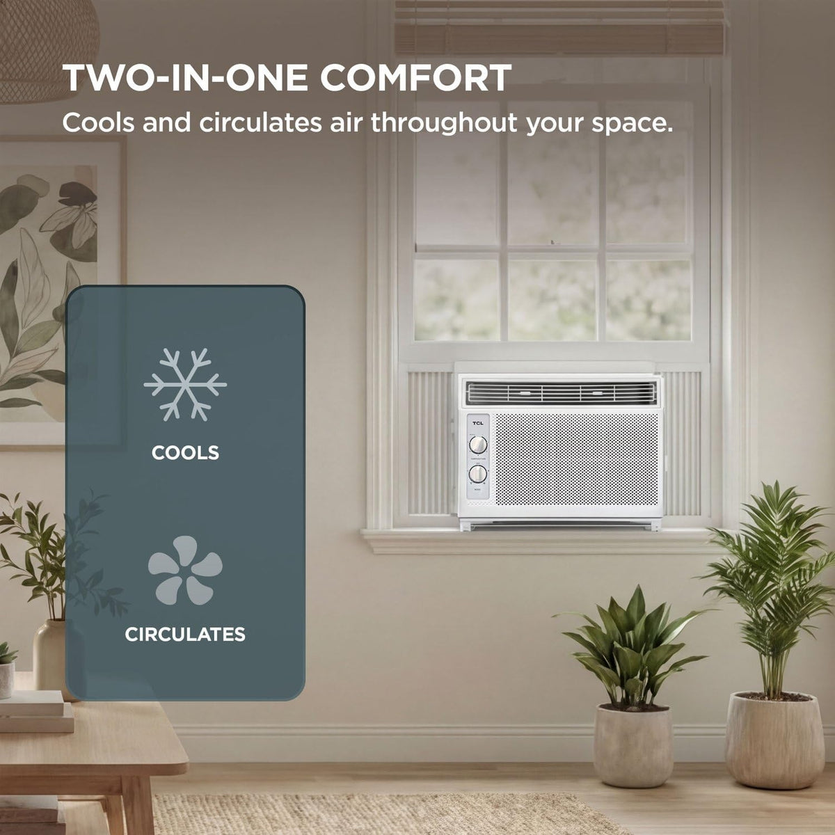 TCL 5,000 BTU (DOE) Mechanical Window Air Conditioner Cools 150 sq. ft. in White H5W33M