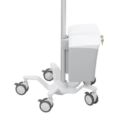 Ergotron StyleView Pole Cart, Up to 24-inch Monitor, Bright White 24-818-211