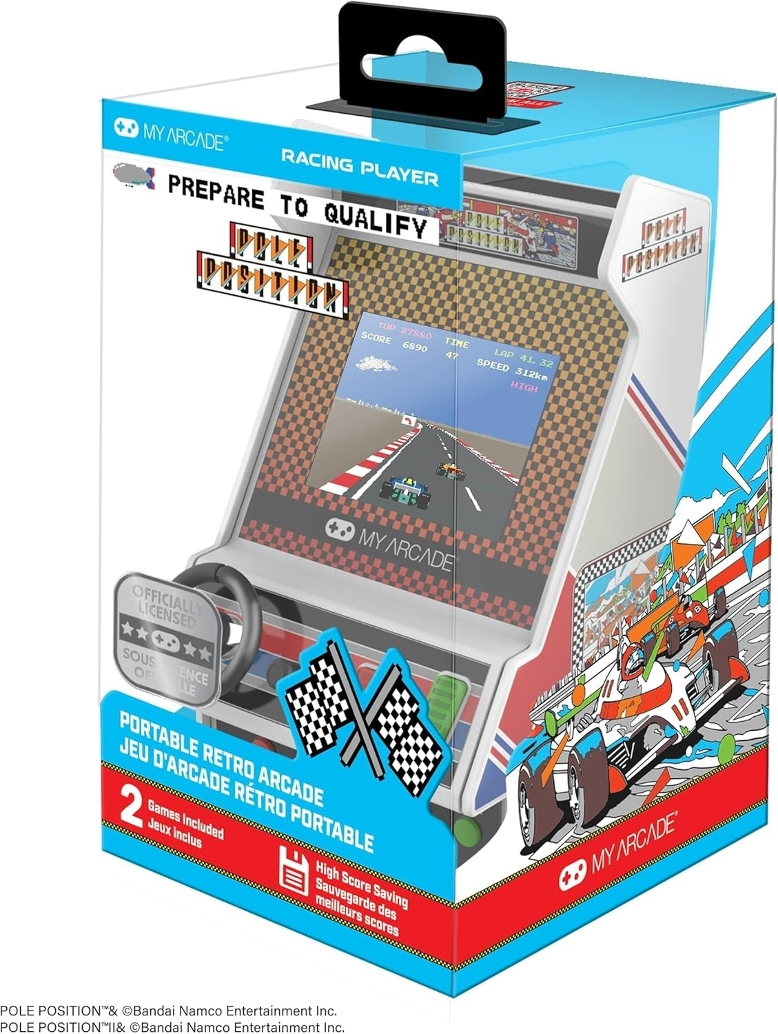My Arcade Pole Position Racing Player Retro Mini Arcade Console 2 Games DGUNL7022