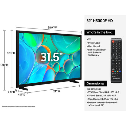 Samsung 32" Class H5000F Series LED HD Smart Tizen TV 2025 UN32H5000FFXZA