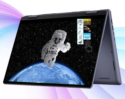 Dell Inspiron 14 2-in-1 14" IPS LED FHD Touch Screen Laptop AMD Ryzen 5, 8GB/ 512GB SSD Midnight i7445-5333BLU-PUS