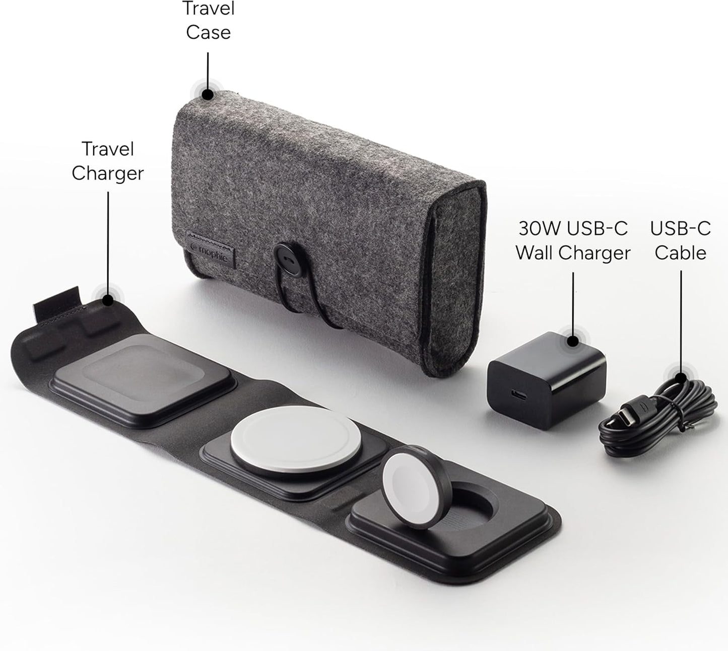 Mophie 3-in-1 Travel Charger with MagSafe WRLS-TRIFOLD-MS-WATCH-A