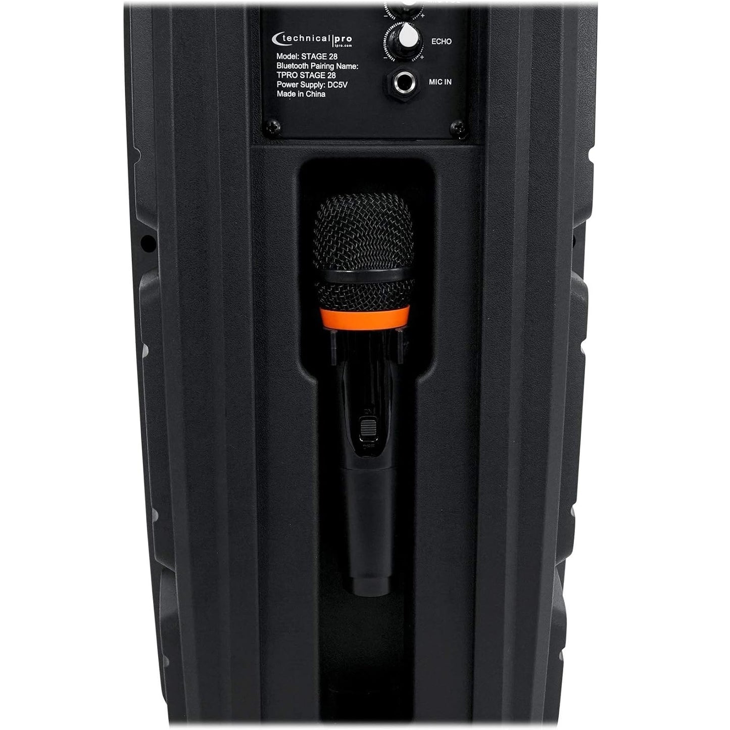 Technical Pro STAGE28 Dual 8" Rechargeable LED Bluetooth Speaker + Stand + Mic