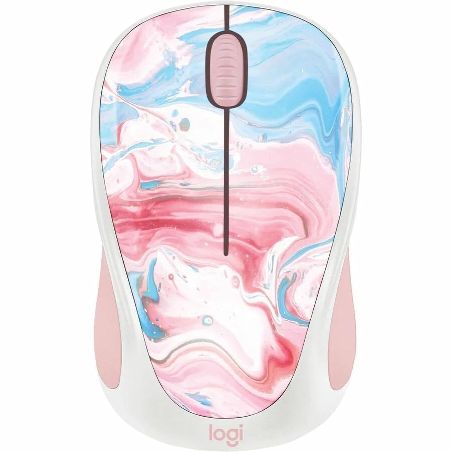 Logitech - Design Collection Limited Edition Wireless 3-button Ambidextrous Mouse with Colorful Designs - Wireless - Cotton Candy