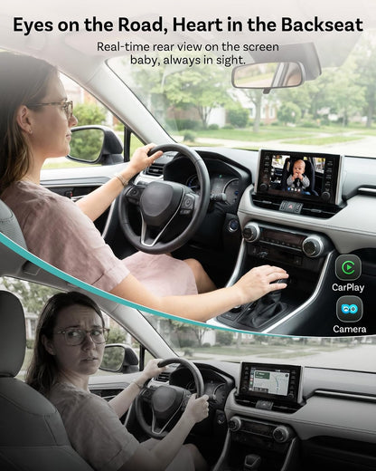 OTTOCAST CA520 Baby Car Camera 1080P HD Rear Seat Monitor, 150° Wide-Angle No-Glow Night Vision, Adjustable Camera