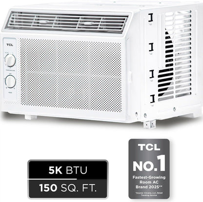 TCL 5,000 BTU (DOE) Mechanical Window Air Conditioner Cools 150 sq. ft. in White H5W33M