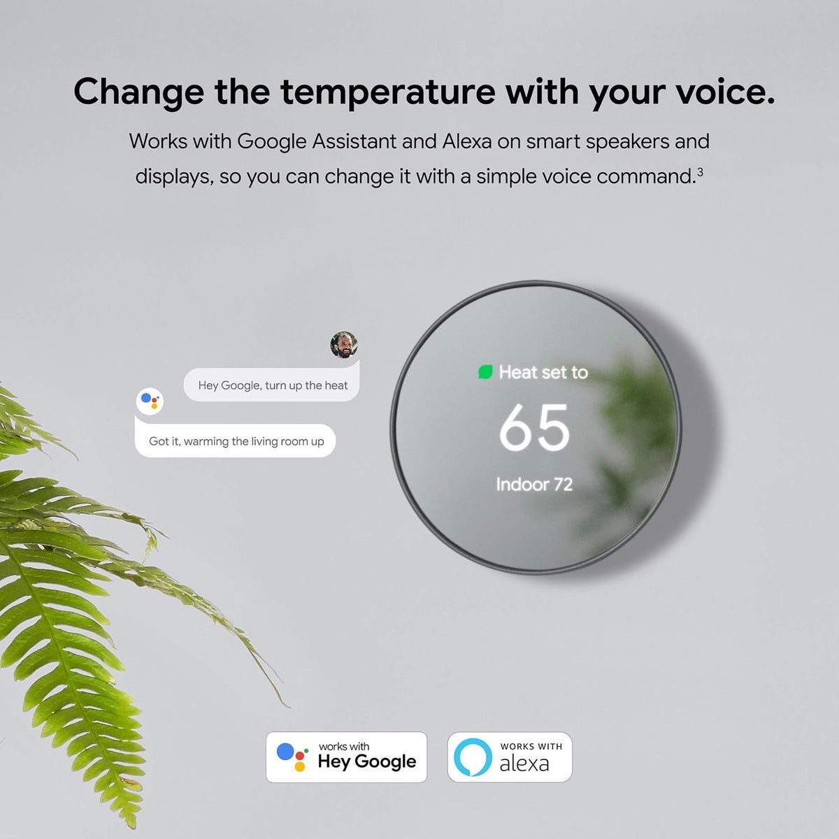 Google - Nest Thermostat - Programmable Wi-Fi Smart Thermostat - Fog GA02083-US