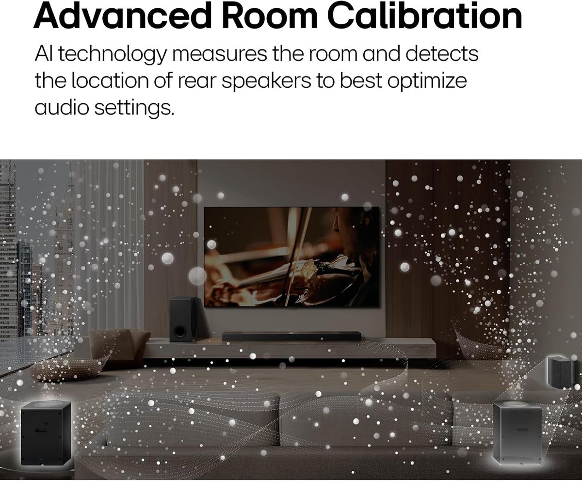 LG - 7.1.3-Channel S90TR Home Theater Soundbar with Wireless Subwoofer and Rear Speakers, Black