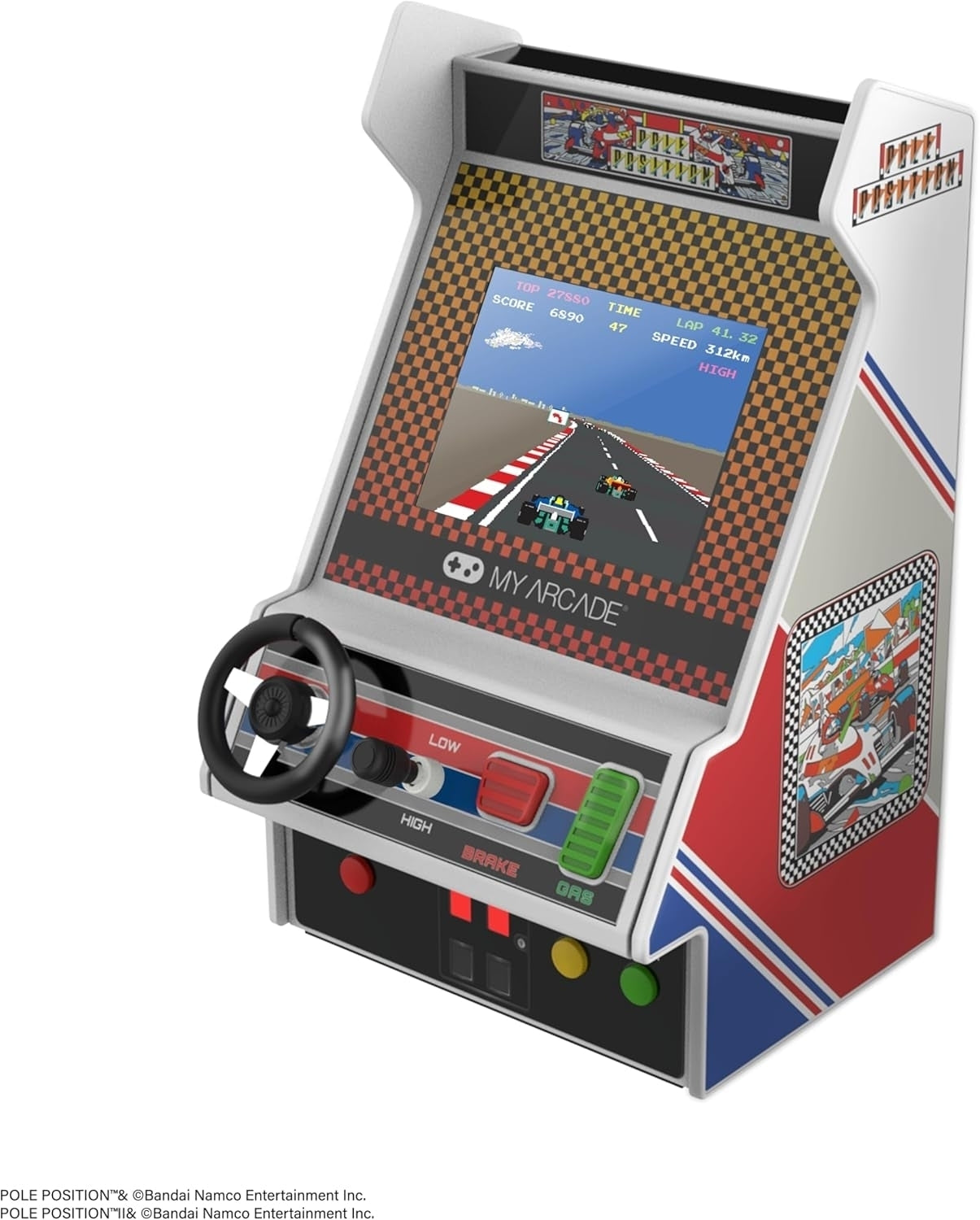 My Arcade Pole Position Racing Player Retro Mini Arcade Console 2 Games DGUNL7022