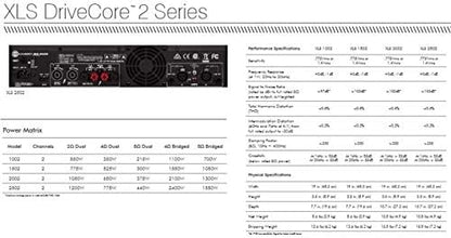 Crown XLS1502 2-Channel Class D DriveCore Professional Power Amplifier with DSP