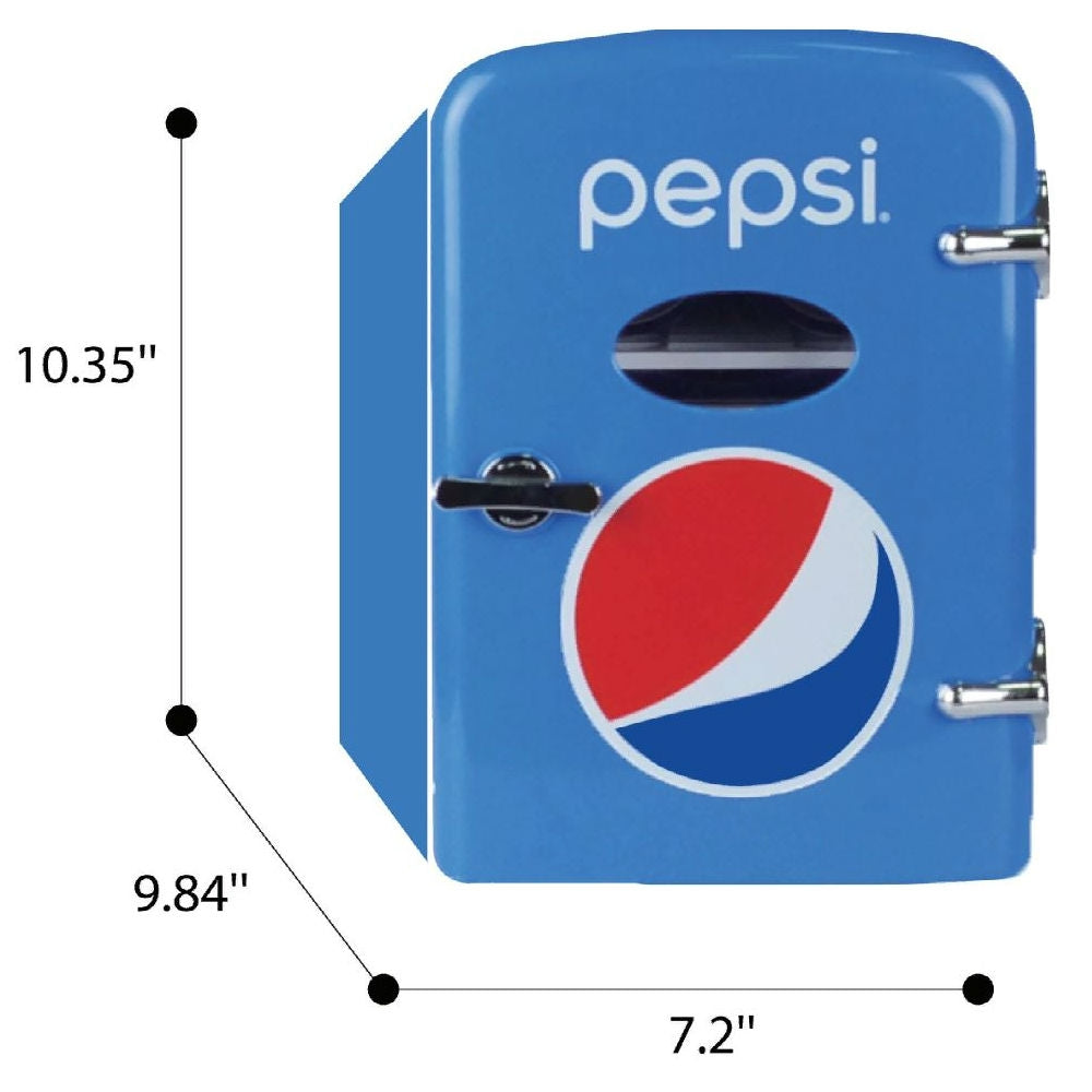 Pepsi MIS133PEP Mini Fridge, BLUE Holds 6 cans or 4 liters (Renewed)
