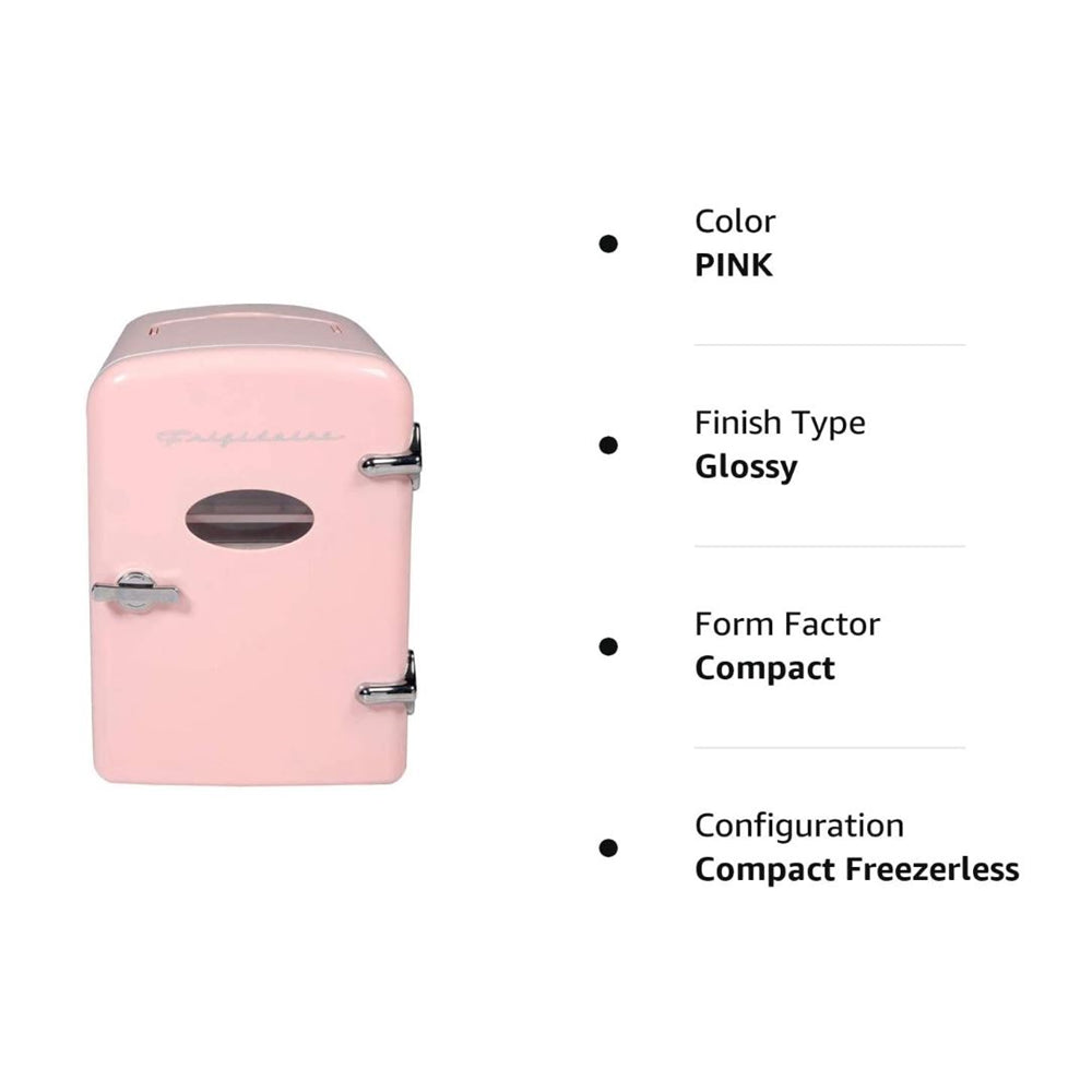 Frigidaire Portable Mini Fridge-Retro X-Large 9-Can Pink 6-Liter EFMIS175-PINK