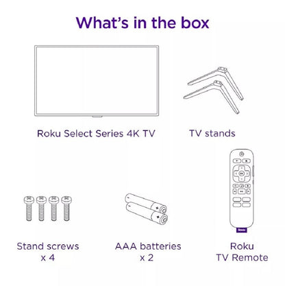 Roku 50" 4K LED Smart Roku TV Streaming Capability TV Apps Wi-Fi 50R4A4