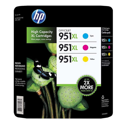 HP 3 X Genuine CR318BN 951XL Combo 3-Color - 1 Cyan XL/ 1 Magenta/ 1 Yellow