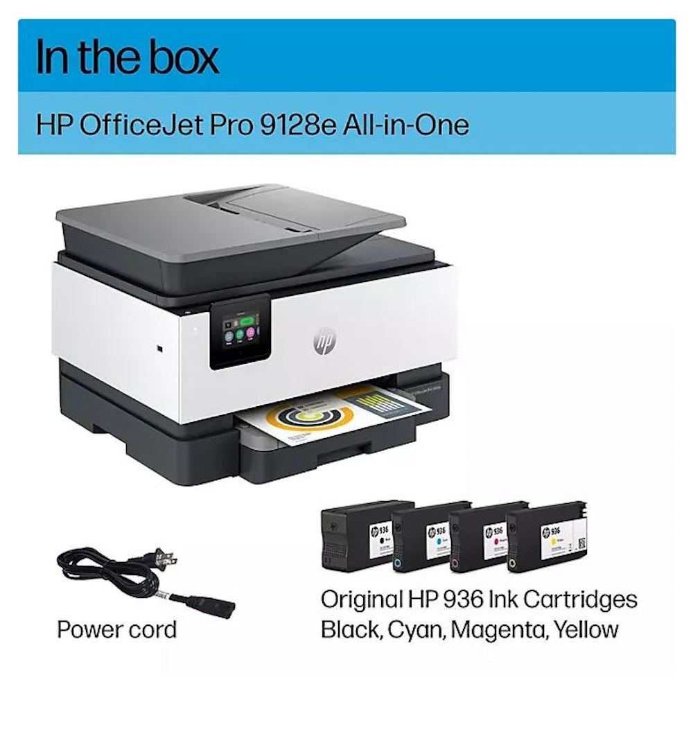 HP OfficeJet Pro 9128e All-in-One Wireless Inkjet Printer, Fast & Professional Printing, Mobile Printing