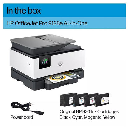 HP OfficeJet Pro 9128e All-in-One Wireless Inkjet Printer, Fast & Professional Printing, Mobile Printing
