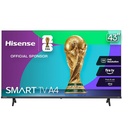 Hisense 43-Inch Class A4 Series FHD 1080p Smart Fire TV DTS Virtual: X, Slim Bezel Design, Alexa Built in - 43A4NF