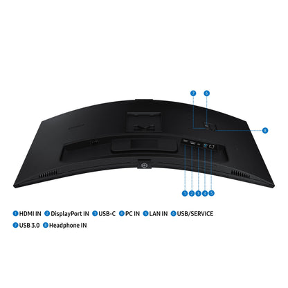 Samsung ViewFinity S65VC 34" 1440p HDR 100Hz Curved Ultrawide Monitor with Webcam LS34C650VANXGO