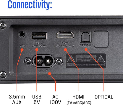 Westinghouse - 2.0 Mini Sound Bar w/ Dolby Atmos, Dolby Digital Plus, Bluetooth & Roku TV Ready - Black WS200AM