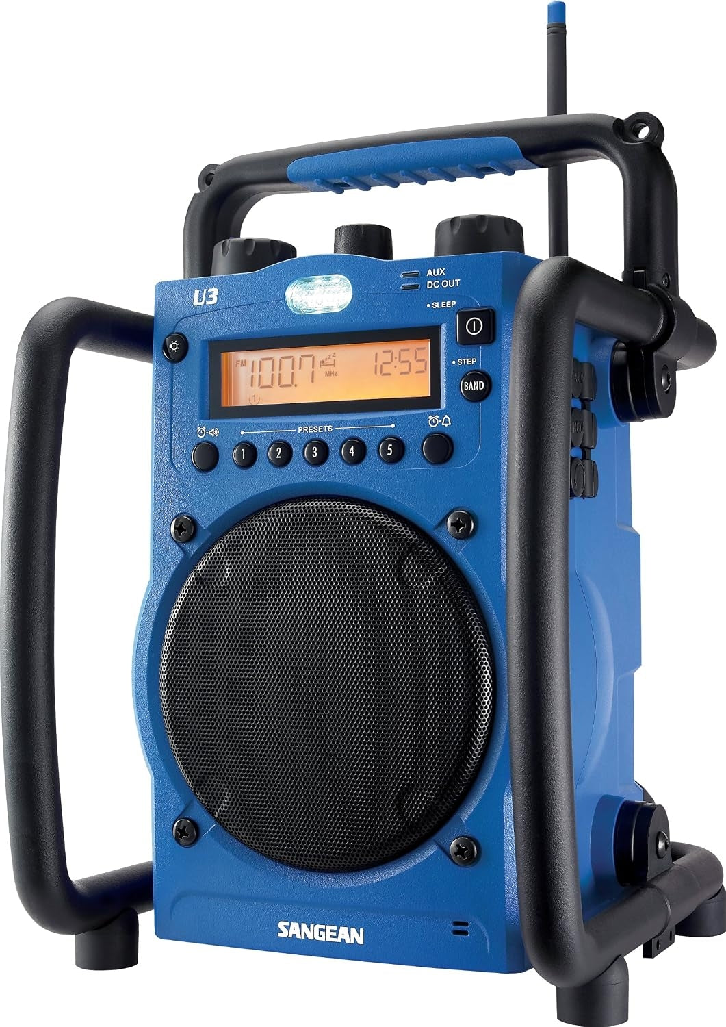 Sangean U3 AM/FM Ultra Rugged and Water Resistant Digital Tuning Radio Blue/black