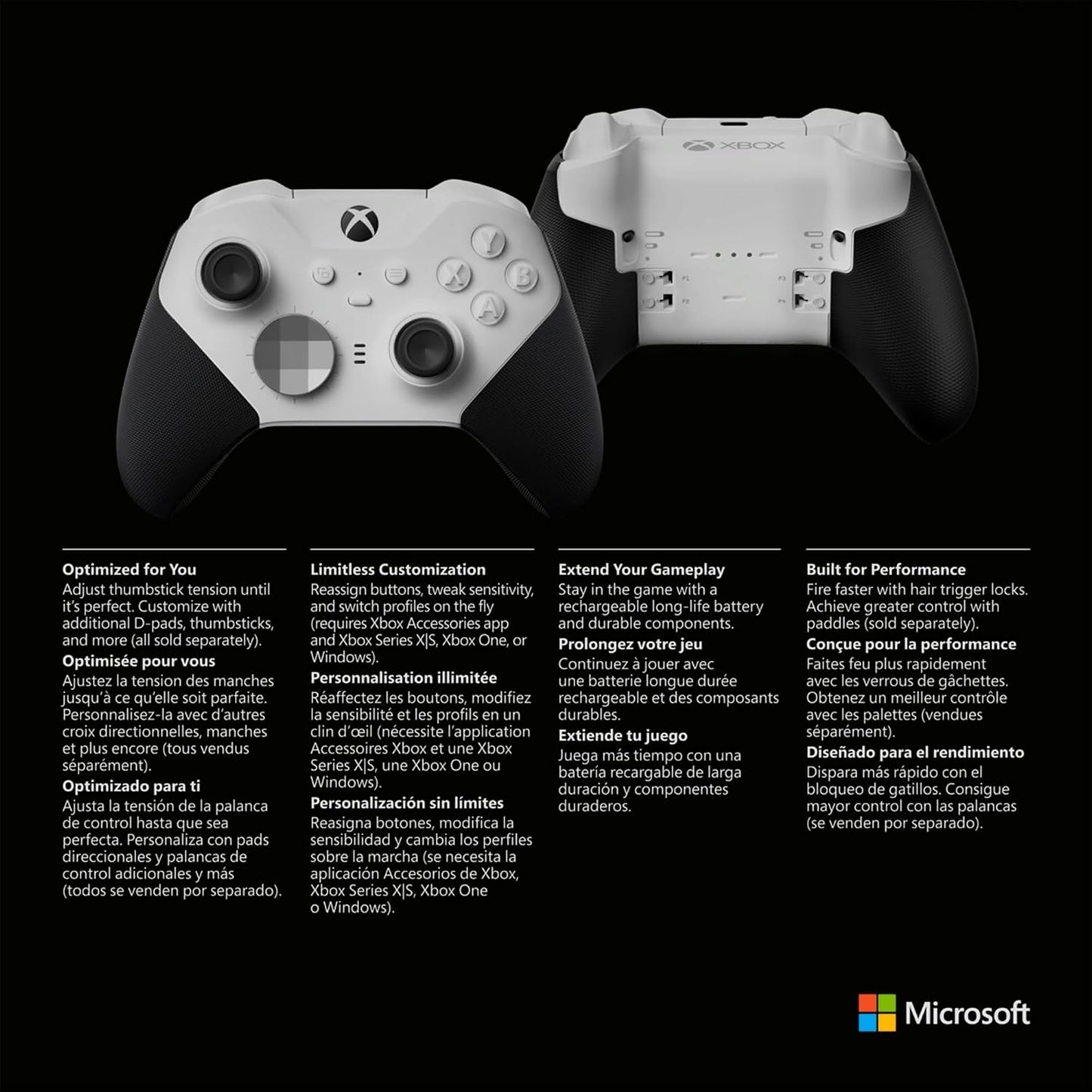Microsoft - XBOX Elite Series 2 Core Wireless Controller for XBOX Series X, XBOX Series S, XBOX One, PCs