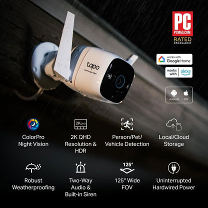 TP-Link Tapo ColorPro C325WB 4MP Wi-Fi Outdoor Camera with Spotlights