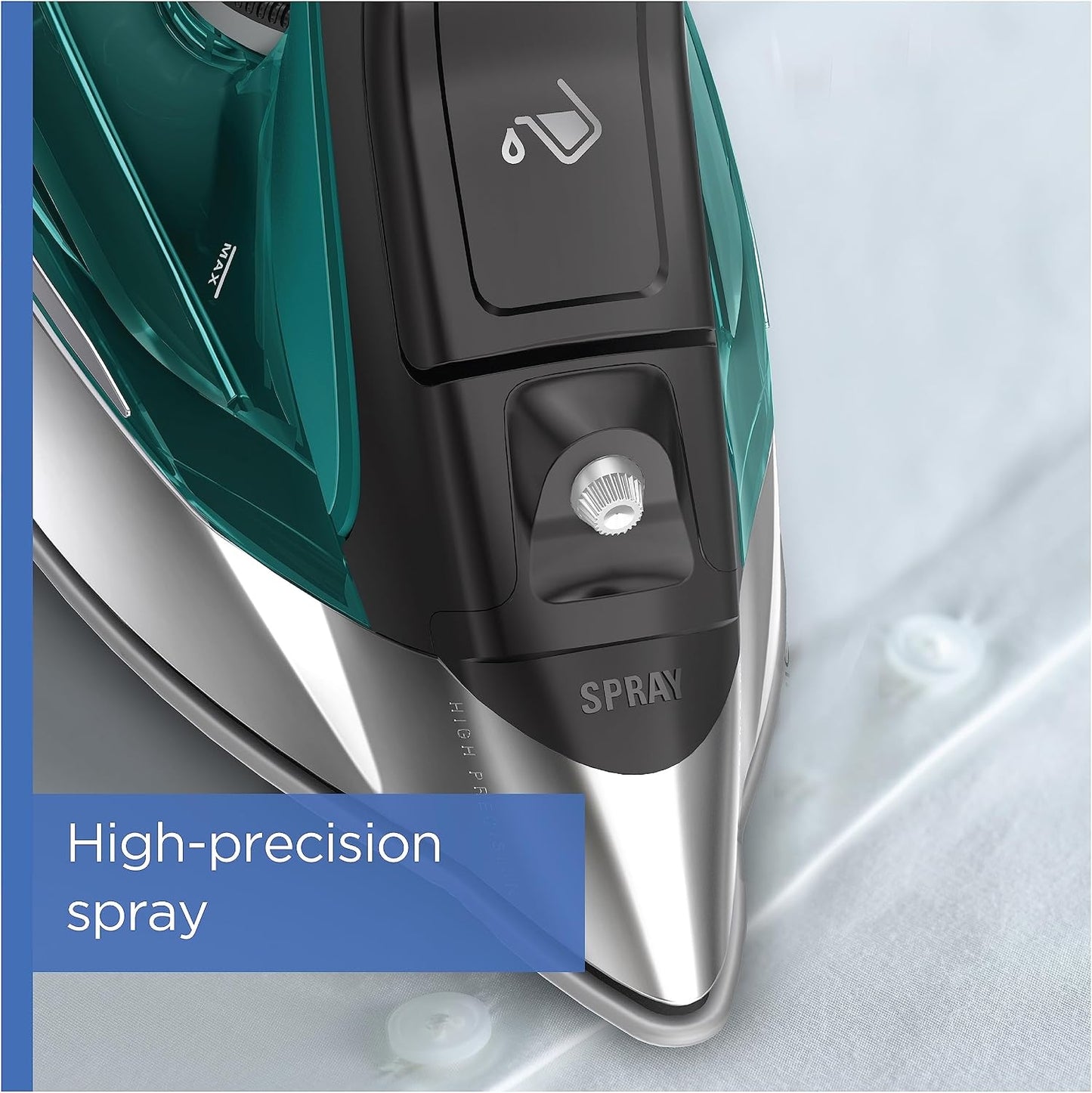 Rowenta Pro Master Stainless Steel Soleplate Steam Iron 210 g/min, 400 Microsteam Holes, 1775 Watts DW8360