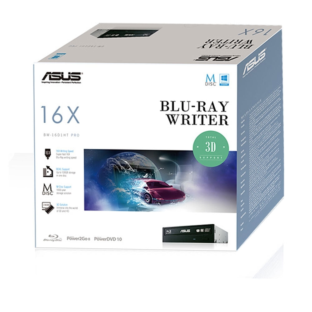 ASUS BW-16D1HT - Ultra-Fast 16X Blu-ray Burner with M-DISC Support, Black