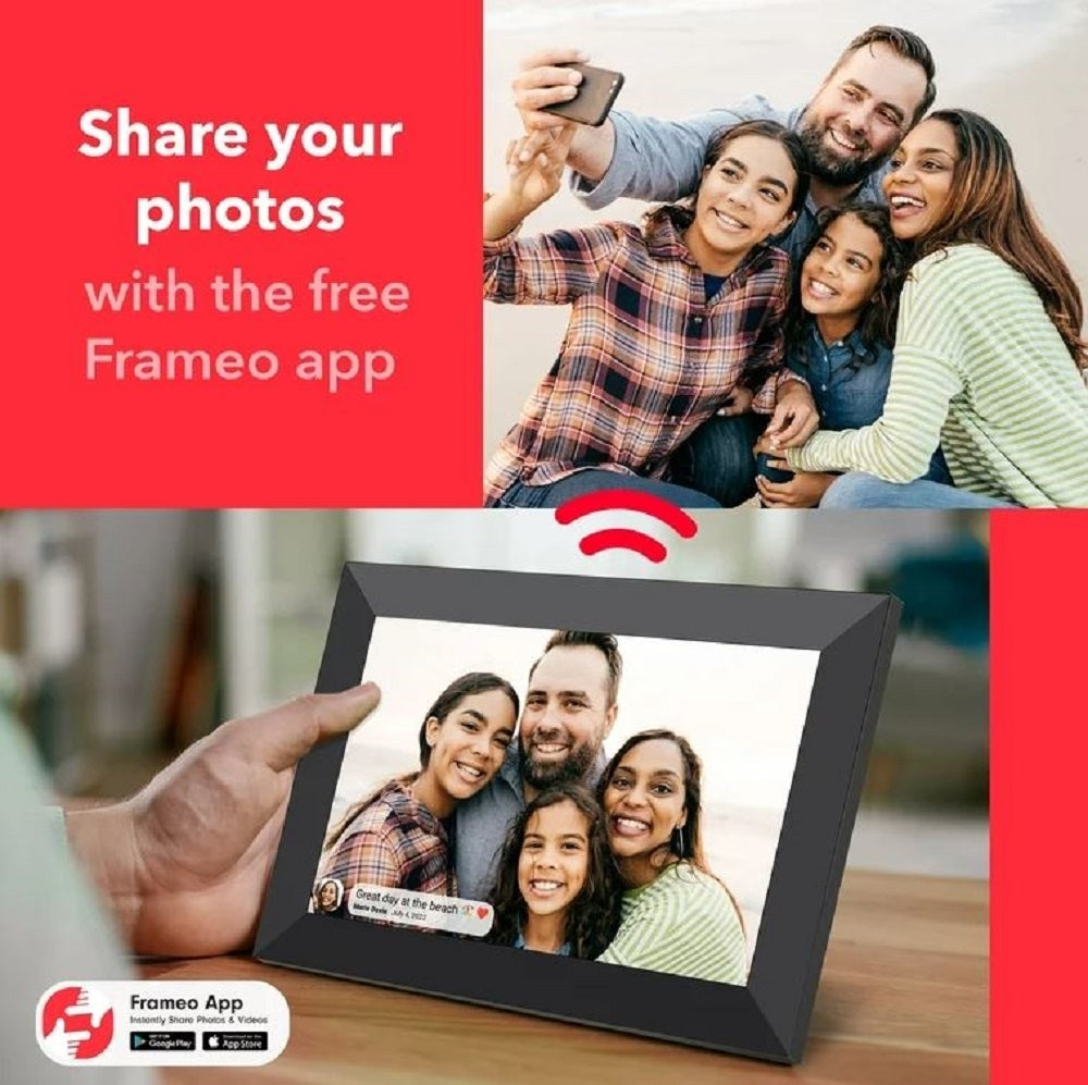 ONN 7” Wi-Fi Digital Picture Frame, Send Photos & Videos Instantly via the Free Frameo App
