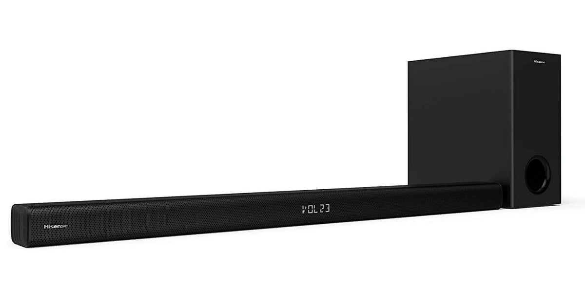Hisense HS218 2.1ch Sound Bar w/ Wireless Subwoofer 200W, Bluetooth, HDMI ARC