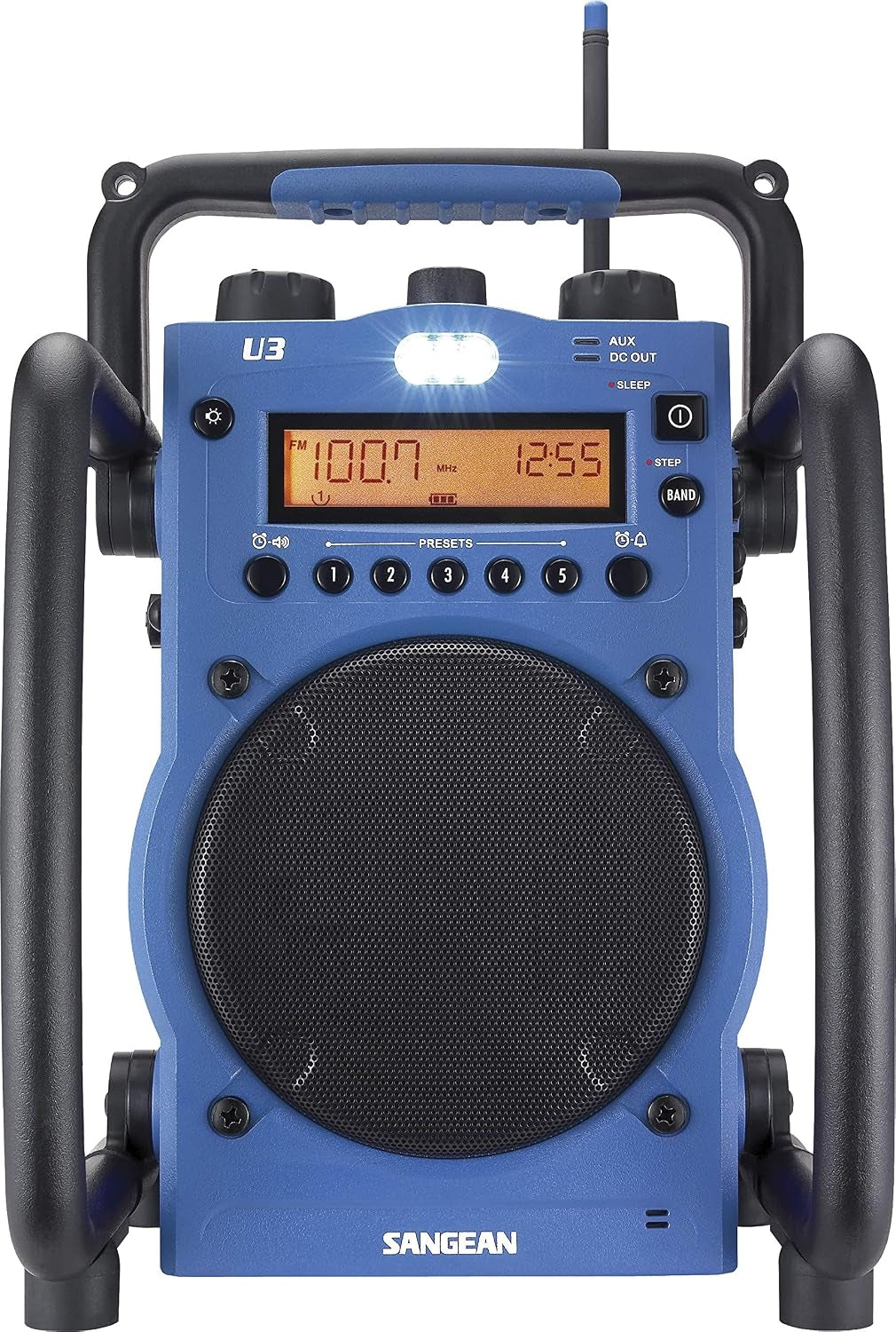Sangean U3 AM/FM Ultra Rugged and Water Resistant Digital Tuning Radio Blue/black